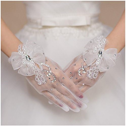 Casualfashion New Womens Short Stretch Lace Bridal Wedding Gloves