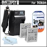 2 Pack Battery And Charger Kit For Nikon COOLPIX P300 Digital Camera Includ ....