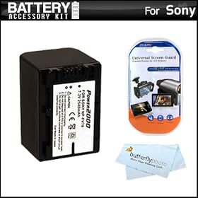 Battery Kit For Sony HDR-CX580V,HDR-PJ580V,HDR-PJ260V,HDR-PJ200,HDR-CX200,HDR-CX260V,HDR-PJ710V,HDR-PJ760V,HDR-CX760V,HDR-XR260V,HDR-TD20V,HDR-CX190,HDR-CX210 Camcorder Includes Extended Replacement (2300Mah) NP-FV70 Battery + Screen Protectors + More