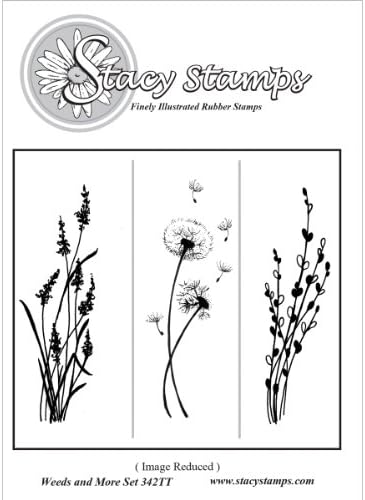 Stacy Stamps 342TT Cling Mounted Stamp, 3.25 by 1-Inch, Weeds and More