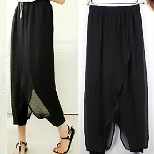 Plus Size Women Ladies Chiffon Herem Pants Yoga Casual Baggy Summer Trousers