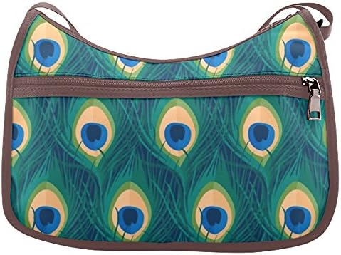 HomeWishes Peacock Oxford Fabric Shoulder Bag for Women And Girls,Brown