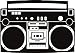 Boombox wall decal removable radio sticker hip hop rap bboy breakdance