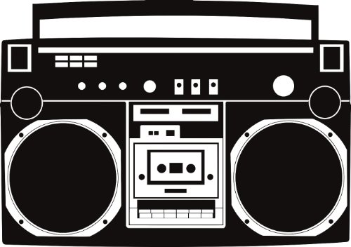 Boombox wall decal removable radio sticker hip hop rap bboy breakdance