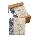 White Sand Blue Sea Tumbled Tile Coaster Set of 4