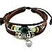 November's Chopin Unique Beads Braided Leather Adjustable Wrap Bracelet