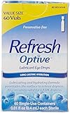 Refresh Optive Lubricant Eye Drops Single-Use Vials, 60 Count