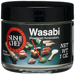 Sushi Chef Wasabi (Powdered Green Horseradish), 1-Ounce Glass Jars (Pack of 6)