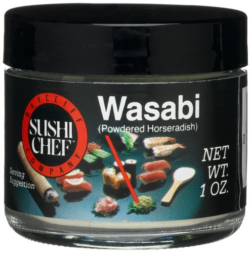 Sushi Chef Wasabi (Powdered Green Horseradish), 1-Ounce Glass Jars (Pack of 6) by Sushi Chef