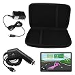 Premium Black EVA Hard Carrying Case + Clear Screen Protector + Home Wall Charger + Car Charger for Garmin Nuvi 1450 1450LMT