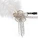 eforpretty 1920s Vintage Rhinestone Flower Flapper headband Headpiece with White Feather