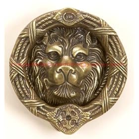 Heavy Duty Brass/Bronze Metal Antique Style LION DOOR KNOCKER