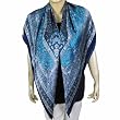 Satin Silk Scarf for Women Square Printed Crepe 44 x 44 inches