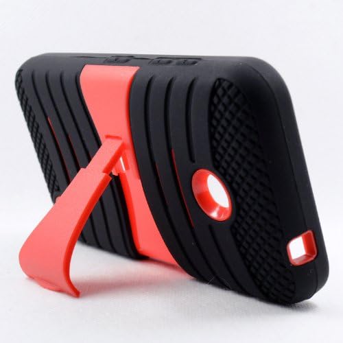 Thousand Eight(TM) For Nokia Lumia 635 - Heavy Duty Armor Stand Combo case / Hybrid Kickstand Case with Silicone Armor Skin + [Screen Protector Shield(Ultra Clear)+Thousand Eight(TM)Touch Screen Stylus] (stand case red)