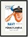 Black Framed/Matted Print 17x23, Navy vs. Pennslyvania