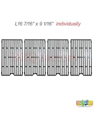 Lawn & Patio: BBQ factory 61271(4-pack) Porcelain Cast Iron Cooking Grid Replacement for Select Gas Grill Models By Chargriller, Jenn-air and Others - bbq factory
