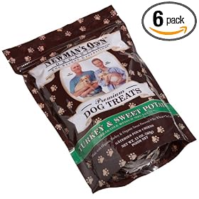 Newman's Own Organics Premium Dog Treats, Turkey & Sweet Potato, 13-Ounce Pouches (Pack of 6)