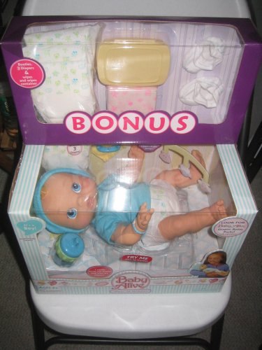 Childrens Toyshop  Toys : Baby Alive Wets N Wiggles Bonus Booties, 3 Diapers, Wipes and Wipes Container