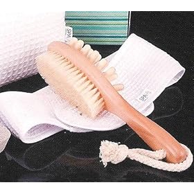 Natural Boar Bristle Bath Brush New Cellulite Massager