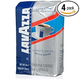 Lavazza Cafe Moulu Ground Coffee, 8-Ounce Bricks (Pack of 4)