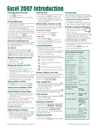 Microsoft Excel 2007 Introduction Quick Reference Guide (Cheat Sheet of Instructions, Tips & Shortcuts - Laminated Card)