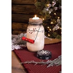 Holiday Winter Snow Jar Votive Candle Holder