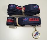 Buffalo Bills Pet Set Dog Leash Collar ID Tag MEDIUM