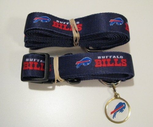 Buffalo Bills Pet Accessories Set - Large (6' Leash, Collar, and ID Tag)