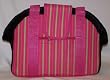 Designer Dog Carrier - Open Top Striped Pet Carrier- Pink/Green