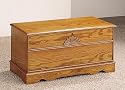 Southwestern Style Oak Cedar Wood Chest with Carved Floral Accent