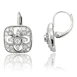 51Zq7MbVPBL. SL160  14k White Gold Cluster Drop Diamond Earrings