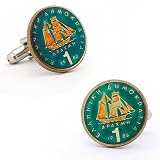 Hand Painted Greece Coin Cufflinks