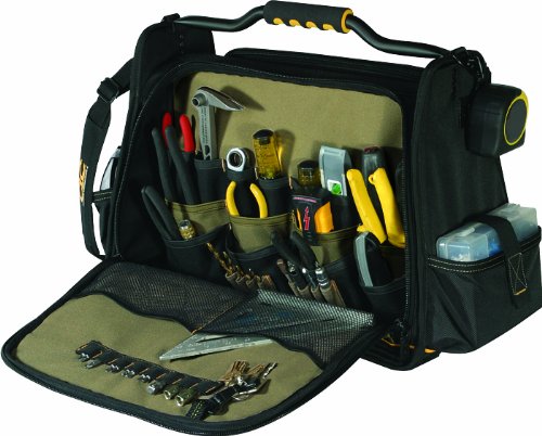 Custom Leathercraft 1589 Double Closed Compartments Tool Carrier, 43-Pocket