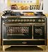 Ilve UM1207MPI 48 Traditional-Style Dual Fuel Range with 7 Sealed Burners, 3.55 cu. ft. Main Oven,...