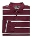 Traveler Long Sleeve Polo Burgundy/White Stripe