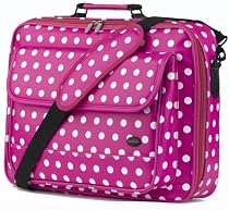 Oliepops Hot Pink Polka Dot Faux Leather Laptop Case fits 15 16 17 inch (LIMITED EDITION)