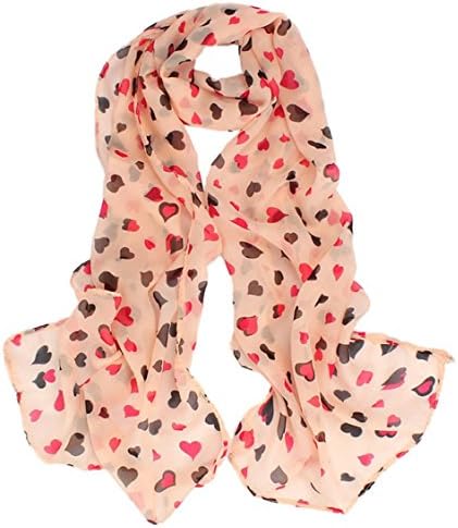 Sankuwen® 1pc Romantic Scarf , Love Heart Soft Long Shawl Scarf Wrap Stole for Womens Girls (Pink)