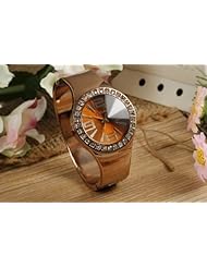 Youyoupifa Bronze Round Dial with Crystal Fashion Ladies Bracelet Wrist Watch