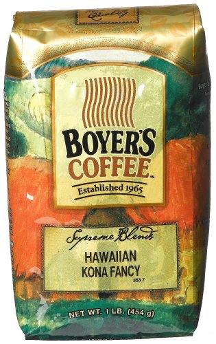 Boyer's Coffee Hawaiian Kona Extra Fancy, 16-Ounce Bags