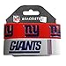 aminco NFL New York Giants Silicone Rubber Bracelet, 2-pack, white