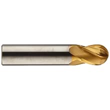 Niagara Cutter CB430 Carbide End Mill, General Purpose, TiN Coated, 4 Flutes, Ball End, 5/8" Cutting Length, 1/2" Cutting Diameter