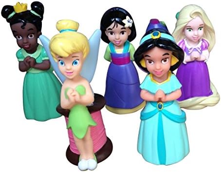 Disney Parks Princess Pool Bath Toys Including Tinkerbell, Tiana, Rapunzel, Mulan, and Jasmine
