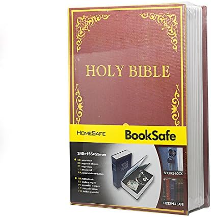 Lygf Secret Book Hidden Safe with Key Lock, Book Safe, Creative Gifts Toys (Bible)