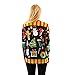 Holiday Symbols All Over Black Long Sleeve Ugly Christmas T-Shirt