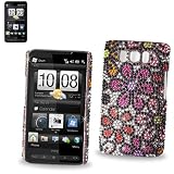 New Fashionable Perfect Fit Hard Diamante Protector Skin Cover (Faceplate/Snap On) Full Rhinestones Diamond Bling for HTC HD2 T8585 T-Mobile