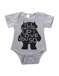 Apparel: Cute Toddler Baby Girls Boys Gun Organic Romper Bodysuit Outfits One-pieces (3-6 Months, Gray)
