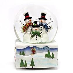 Snowman Family Square Base - Water Globe