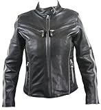 Women's Black and Silver Multi Vented Motorcycle Jackets - Size : Small
