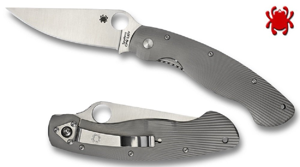 Amazon.com : Spyderco Military Model Titanium PlainEdge Knife ...