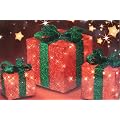 3er SET BELEUCHTETE 3 GESCHENKBOXEN WEIHNACHTEN WEIHNACHTSDEKO GESCHENK BOXEN